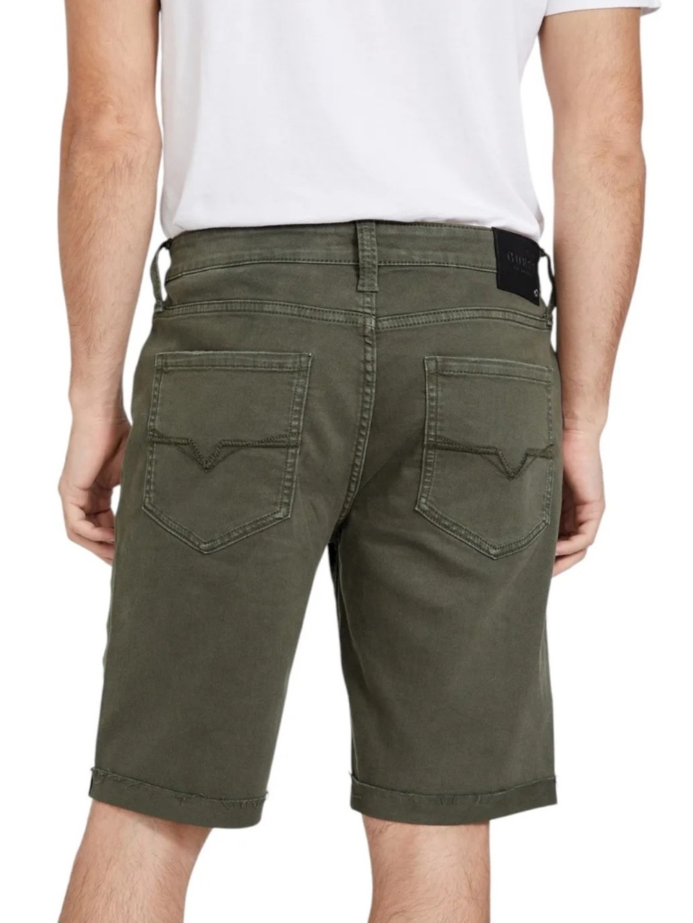 New Guess Olive Green Flat-Front Men's Shorts